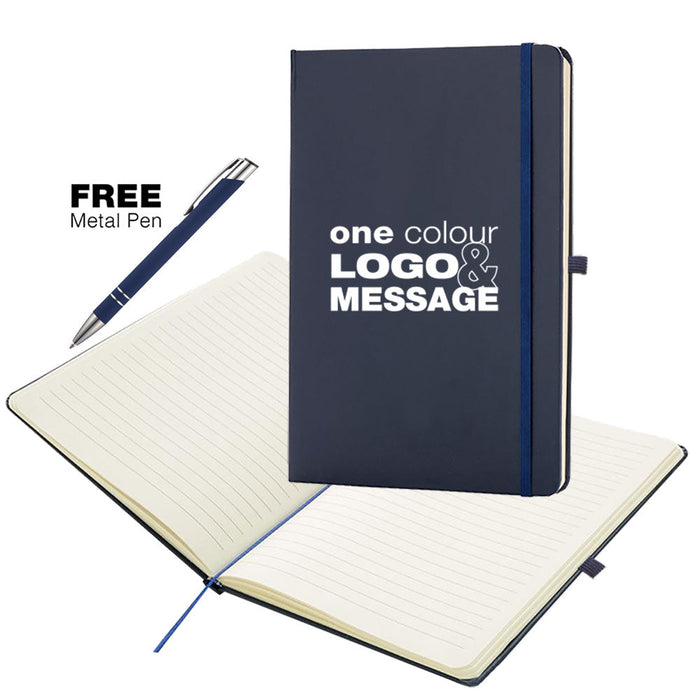 A5 Otter Soft Feel Notebooks with Free Pen (Dark Colours)